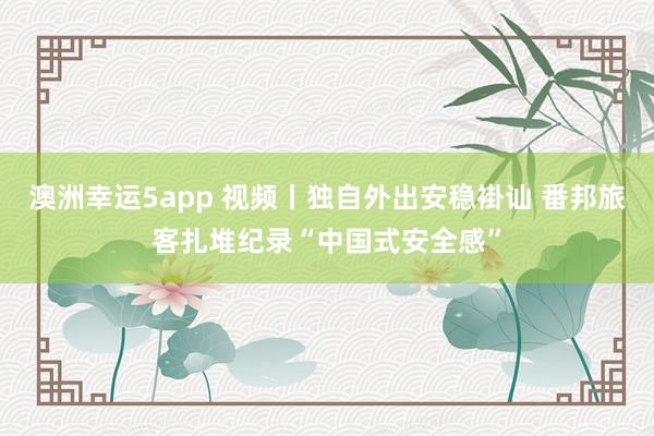 澳洲幸运5app 视频丨独自外出安稳褂讪 番邦旅客扎堆纪录“中国式安全感”