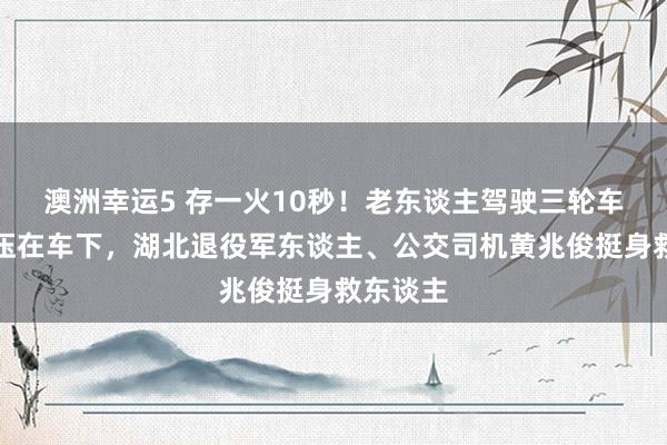 澳洲幸运5 存一火10秒！老东谈主驾驶三轮车侧翻被压在车下，湖北退役军东谈主、公交司机黄兆俊挺身救东谈主