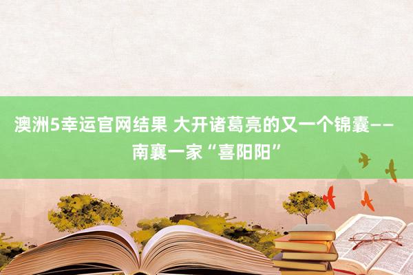 澳洲5幸运官网结果 大开诸葛亮的又一个锦囊—— 南襄一家“喜阳阳”