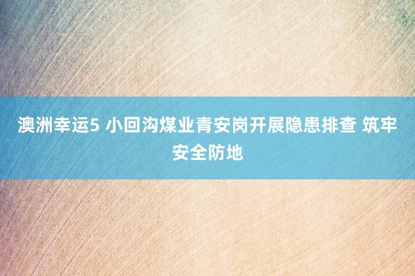 澳洲幸运5 小回沟煤业青安岗开展隐患排查 筑牢安全防地