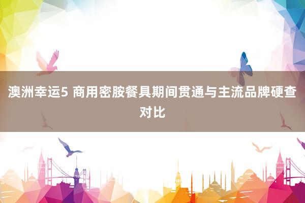 澳洲幸运5 商用密胺餐具期间贯通与主流品牌硬查对比