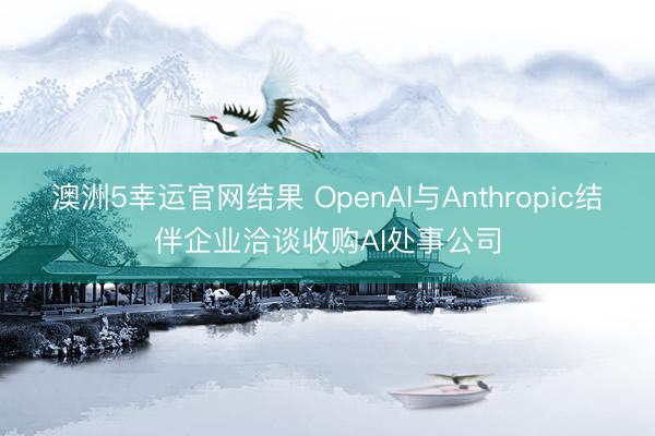 澳洲5幸运官网结果 OpenAI与Anthropic结伴企业洽谈收购AI处事公司